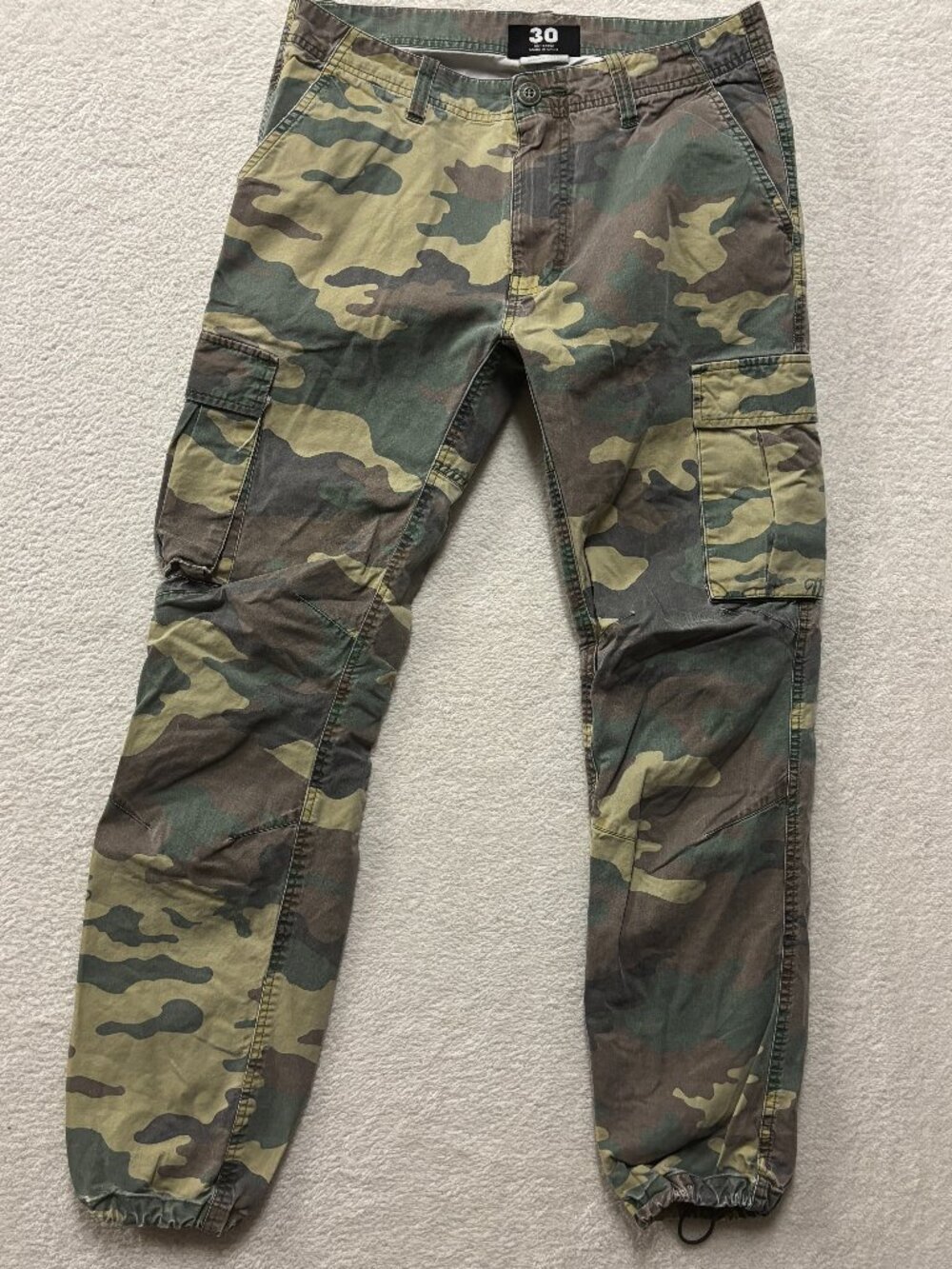 The Hundreds Pants Mens 30x28 Joggers Camo Cargo Streetwear Skate Grunge